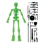 Hareketli Eklemli İskelet Oyuncağı - Cadılar Bayramı İskelet Aksiyon Figürü | Çok Sayıda Aksesuarla Komik Ve Gerçekçi Korku Modeli Heykeli | Ev Için Ürkütücü Yılbaşı Süslemeleri (Floresan Yeşil)