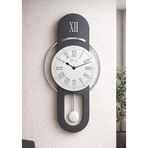 Hareketli sarkaç, Cam Yüzeyli, Metal halkalı, Dekoratif Duvar Saati - ROMA 70CM (ANTRASİT GÜMÜŞ)
