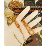 HARELİ SARI KATALİN TESBİH BEYZİ MODEL ALPAKA PÜSKÜL