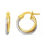 Harem Altın 2 Renk 2 Cm Çaplı Halka Küpe Kp052