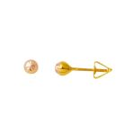 Harem Altın 4 Mm 14 Ayar Altın Vidalı Top Küpe Kp101