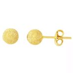 Harem Altın 6 Mm Kumlu 14 Ayar Altın Top Küpe Kp107