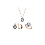 Harem Altın GMS151 Oval Pırlanta Montür Gümüş Set