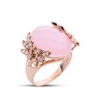 Harem Altın GMS178 Çicek Bahçesi Pembe Kuvars Taşı Rose Kadın Yüzük