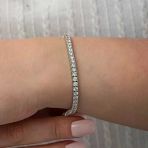 Harem Altın Gümüş 3.5 Mm Beyaz Taşlı Su Yolu Kadın Bileklik