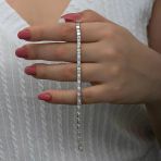 Harem Altın Gümüş Beyaz Taşlı Su Yolu Kadın Bileklik