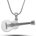 Harem Altın ​Gümüş Gitar Erkek Kolye