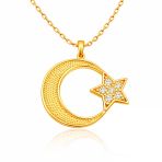 Harem Altın Gümüş Gold Ay Yıldız Kadın Kolye