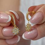 Harem Altın Gümüş Gold Sallantılı Güneş Kadın Küpe