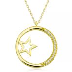 Harem Altın Gümüş Gold Yıldız Detaylı Halka Kadın Kolye