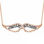 Harem Altın Gümüş Melek Canım Annem Kadın Kolye