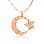 Harem Altın Gümüş Rose Ay Yıldız Kadın Kolye
