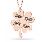 Harem Altın Gümüş Rose Dört Yaprak İsimli Yonca Bayan Kolye