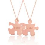 Harem Altın Gümüş Rose Kişiye Özel Puzzle İsimli Kolye