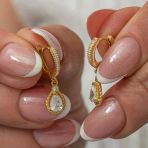 Harem Altın Gümüş Sallantılı Gold Damla Kadın Küpe