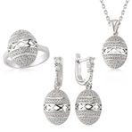 Harem Altın Gümüş Zirkon Taşlı Oval Kadın Set