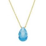 Harem Altın KLY107 14 Ayar Altın Quartz Mavi Taşlı Kolye