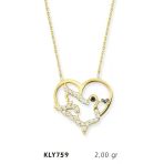 Harem Altın KLY759 14 Ayar Kalp Kuşusi Altın Kolye