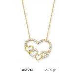 Harem Altın KLY761 14 Ayar Atın Mini Kalpler Kolyesi