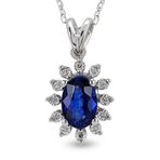 Harem Altın RTKL11 0.52 Ct Pırlanta Safir Altın Kolye
