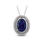 Harem Altın RTKL27 0.79 Ct Pırlanta Safir Altın Kolye