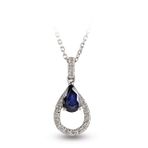 Harem Altın RTKL28 0.54 Ct Pırlanta Safir Altın Kolye