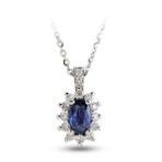 Harem Altın RTKL30 0.51 Ct Pırlanta Safir Altın Kolye
