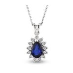 Harem Altın RTKL34 0.42 Ct Pırlanta Safir Altın Kolye