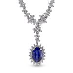 Harem Altın RTKL43 1.48 Ct Pırlanta Safir Altın Kolye