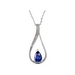 Harem Altın RTKL9 0.56 Ct Pırlanta Safir Altın Kolye