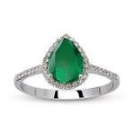 Harem Altın RTY5 0.78 Ct Pırlanta Zümrüt Yüzük
