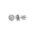 Harem Altın TKPE11 0.24 ct Etrafı Taşlı Tektaş Pırlanta Küpe
