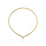 Harem ZKU107 Altın Oval Taşlı Balık Sırtı Kolye