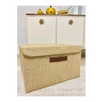 harev home collection Jüt Kapaklı Dolap Içi Çamaşır Oyuncak Düzenleyici Katlanır Saklama Kutusu 50x40x30 Cm