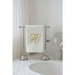 Harf Nakışlı Kadife Beyaz El Havlusu 30x50 Cm - H