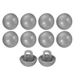 HARFINGTON 10 adet 14L Metal Yuvarlak Düz Dikiş Düğmeleri 9 mm 11/32 inç Tek Delikli El İşi Yedek Düğme Erkek Kadın Takım Elbise Yün Kaban Gömlek Pantolon Dikiş El Sanatları, Gri