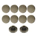 HARFINGTON 10 adet 14L Metal Yuvarlak Düz Dikiş Düğmeleri 9mm Alaşım Shank Craft Yedek Düğme Erkekler Kadınlar için Takım Elbise Yün Ceket Gömlek Pantolon Dikiş El Sanatları, Bronz
