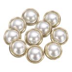 HARFINGTON 10 adet 24L İnci Altın Metal Dikiş Düğmeleri 15 mm 5/8 inç Yuvarlak Kadın Kaban Düğmeleri Plastik Saplı Yedek DIY Düğme Dikiş Giyim Kazak Dekorasyon El Sanatları, #9
