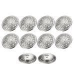 HARFINGTON 10 adet 32L Metal Yuvarlak İçi Boş Dikiş Düğmeleri 20mm 4/5 "Çinko Alaşımlı Giysiler Zanaat Yedek Düğme Erkekler Kadınlar Ceket Üniforma Gömlek Takım Elbise, Gümüş Ton
