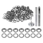HARFINGTON 100 adet Gromet Alet Seti 5mm Bakır Grommet Kuşgözü Seti Delikli Delikli Punch, Gromet Setter Araçları Giyim Deri Kumaş Kemer, Siyah
