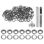 HARFINGTON 100 adet Gromet Alet Seti 6mm Bakır Grommet Kuşgözü Seti Delikli Delikli Punch, Gromet Setter Araçları Giyim Deri Kumaş Kemer, Siyah