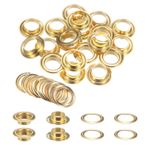 HARFINGTON 20 takım rondela halkaları ile rondelalar 12mm bakır Metal kuşgözü kiti kumaş perde tarps deri kemer ayakkabı çantası DIY, altın