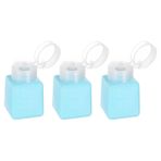 HARFINGTON 3 adet Solvent Alkol Dispenseri 150ml (5.5oz) Pres Tipi ESD Güvenli Sıçrama Önleyici Sıvı Dispenser Pompası, Alkol, Oje ve Makyaj Temizleyici, Mavi için Sızdırmazlık Plastik Kapaklı