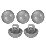 HARFINGTON 5 adet 14L Metal Yuvarlak Düz Dikiş Düğmeleri 9 mm 11/32 inç Tek Delikli El İşi Yedek Düğme Erkek Kadın Takım Elbise Yün Kaban Gömlek Pantolon Dikiş El Sanatları, Gri