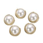HARFINGTON 5 adet 24L İnci Altın Metal Dikiş Düğmeleri 15 mm 5/8 inç Yuvarlak Kadın Kaban Düğmeleri Plastik Saplı Yedek DIY Düğme Dikiş Giyim Kazak Dekorasyon El Sanatları, #6
