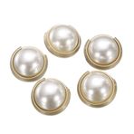 HARFINGTON 5 adet 40L İnci Altın Metal Dikiş Düğmeleri 25 mm 1 inç Yuvarlak Kadın Kaban Düğmeleri Plastik Saplı Yedek Kendin Yap Düğme Dikiş Giyim Kazak Dekorasyon El Sanatları, #6