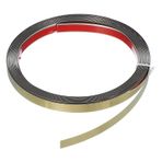 HARFINGTON Metal Duvar Süsü 4 m x 1,0 cm Soyma ve Çubuk Kalıp Trim Kendinden Yapışkanlı Paslanmaz Çelik Elektrolizle Kaplama Metal Şerit Duvar Tavan Ayna Çerçeve Kenar Kenarı, Altın