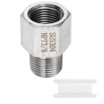 HARFINGTON Paslanmaz Çelik Boru Bağlantısı 3/8 "NPT Dişi x 3/8" NPT Erkek Redüktör Hex Burç Boru Adaptör Parçaları Su Yağı Gaz Küveti için Döküm Boru Konnektörünü Azaltma