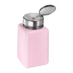 HARFINGTON Solvent Alkol Dispenseri 200ml (7.5 oz) Aseton Temizleyici Cila Sökücü için Sızdırmazlık Paslanmaz Çelik Kapaklı Sıvı Dispenser Pompası, Pembe