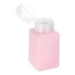 HARFINGTON Solvent Alkol Dispenseri 200ml (7.5 oz) Pres Tipi ESD Güvenli Sıçrama Önleyici Sıvı Dispenser Pompası, Alkol, Oje ve Makyaj Temizleyici, Pembe için Sızdırmazlık Plastik Kapaklı